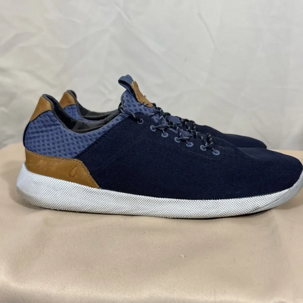 OluKai Nanea Li Mens 14 Navy Blue Sneakers Comfort Walking Casual Shoes EU 47